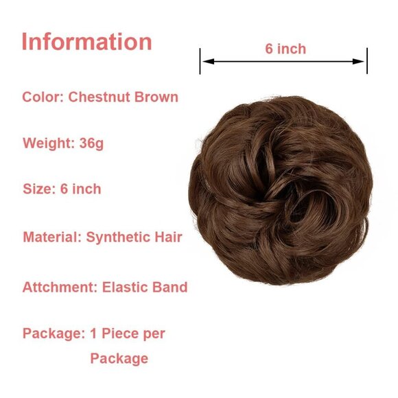 Messy Bun Hair Piece Curly Elastic Hair Band Updo Extension for Women main image 7
